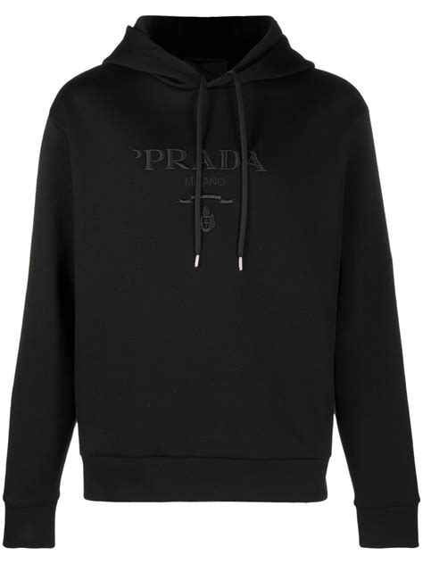 prada milano logo hoodie